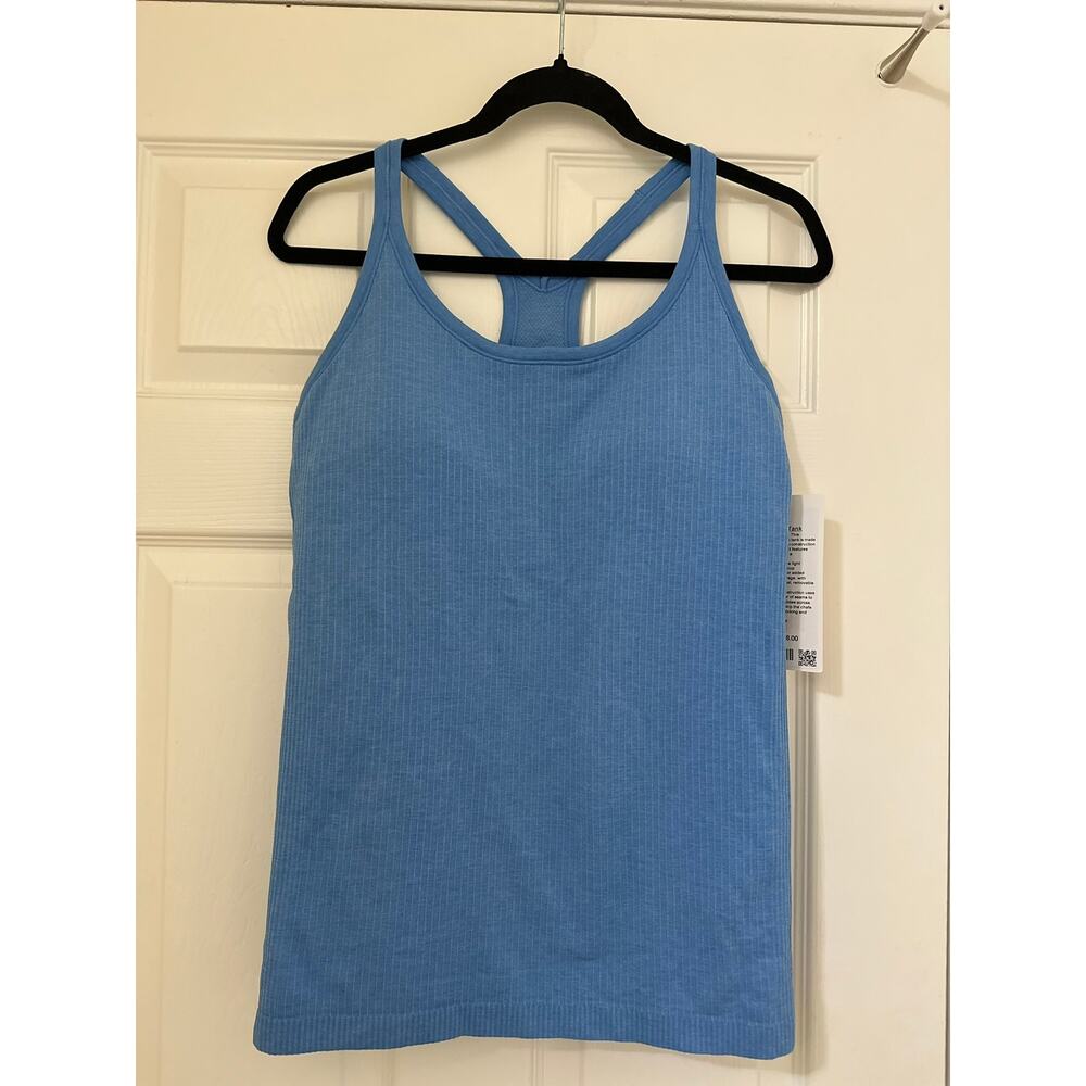 NWT Lululemon Sz 10 Ebb to Street Tank Top in Pool Party $68 MSRP - Picture 4 of 8